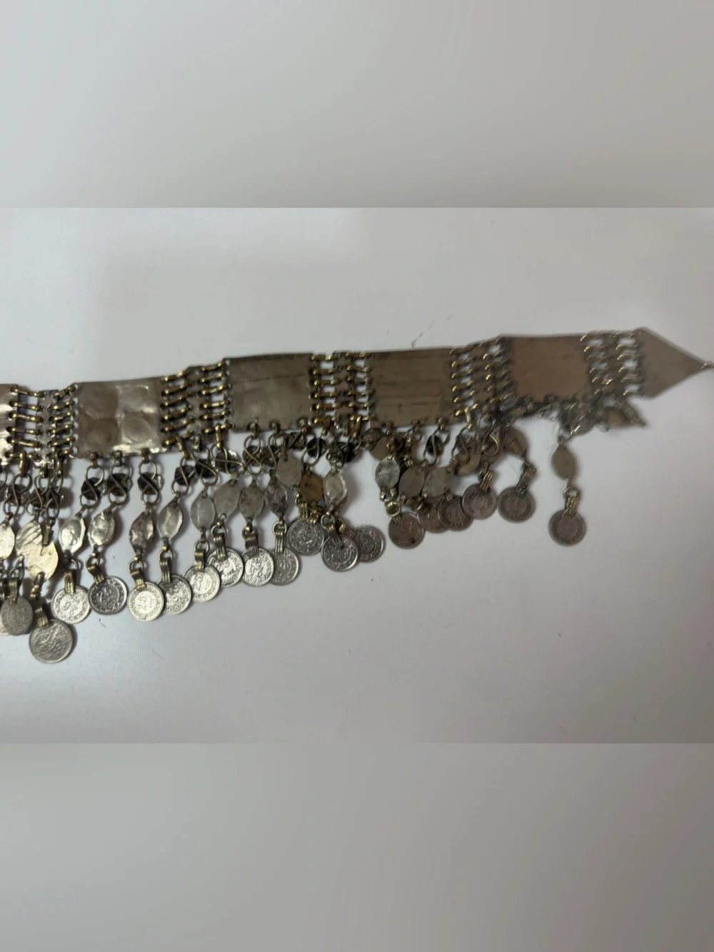 Vintage Kuchi Multicolor Glass Stones Tribal Boho Festival Dangling Coin Belt